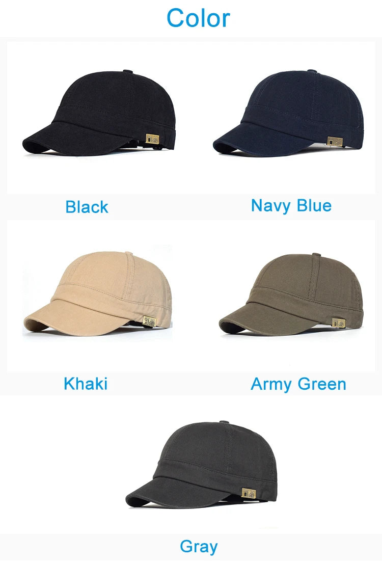 Baseballová čepice s krátkou krempou, bavlněná, pro muže i ženy, měkká, vintage, „dad hat“, nastavitelná, ve stylu trucker, nízkoprofilová čepice