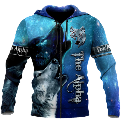 Beautiful The Wolf Starry Sky 3D All Over Printed Unisex Deluxe Hoodie Sweatshirt Zip Pullover Casual Jacket Tracksuit DW0327