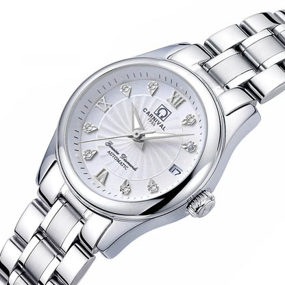CARNIVAL Brand Luxury Mechanical Watch for Women Ladies Fashion Sapphire Automatic Movement Wristwatches Waterproof Watch for Women