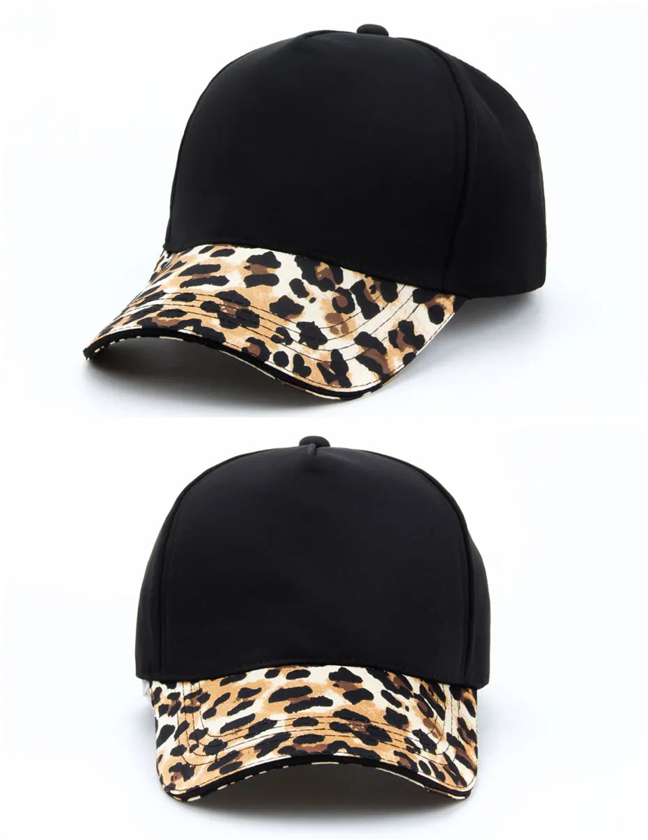 CNTANG Gorra de béisbol con estampado de leopardo para mujer. Gorras de moda hip hop. Gorra informal de marca de diseño para mujer. Gorra snapback para mujer y niñas. Gorras