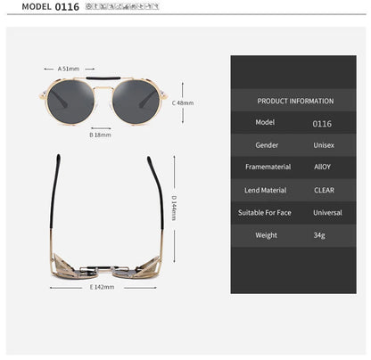 MUSELIFE Retro Round Metal Sunglasses Steampunk Men Women Brand Designer Glasses Oculos De Sol Shades UV Protection