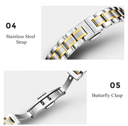CARNIVAL Brand Luxury Mechanical Watch for Women Ladies Fashion Sapphire Automatic Movement Wristwatches Waterproof Watch for Women