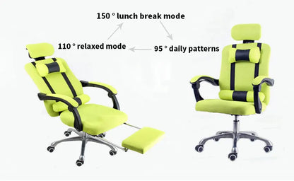 Ergonomic Mesh Office Chair with Footrest, Computer Chair with Adjustable Headrest, Reclining Home Office Chair BR-10
