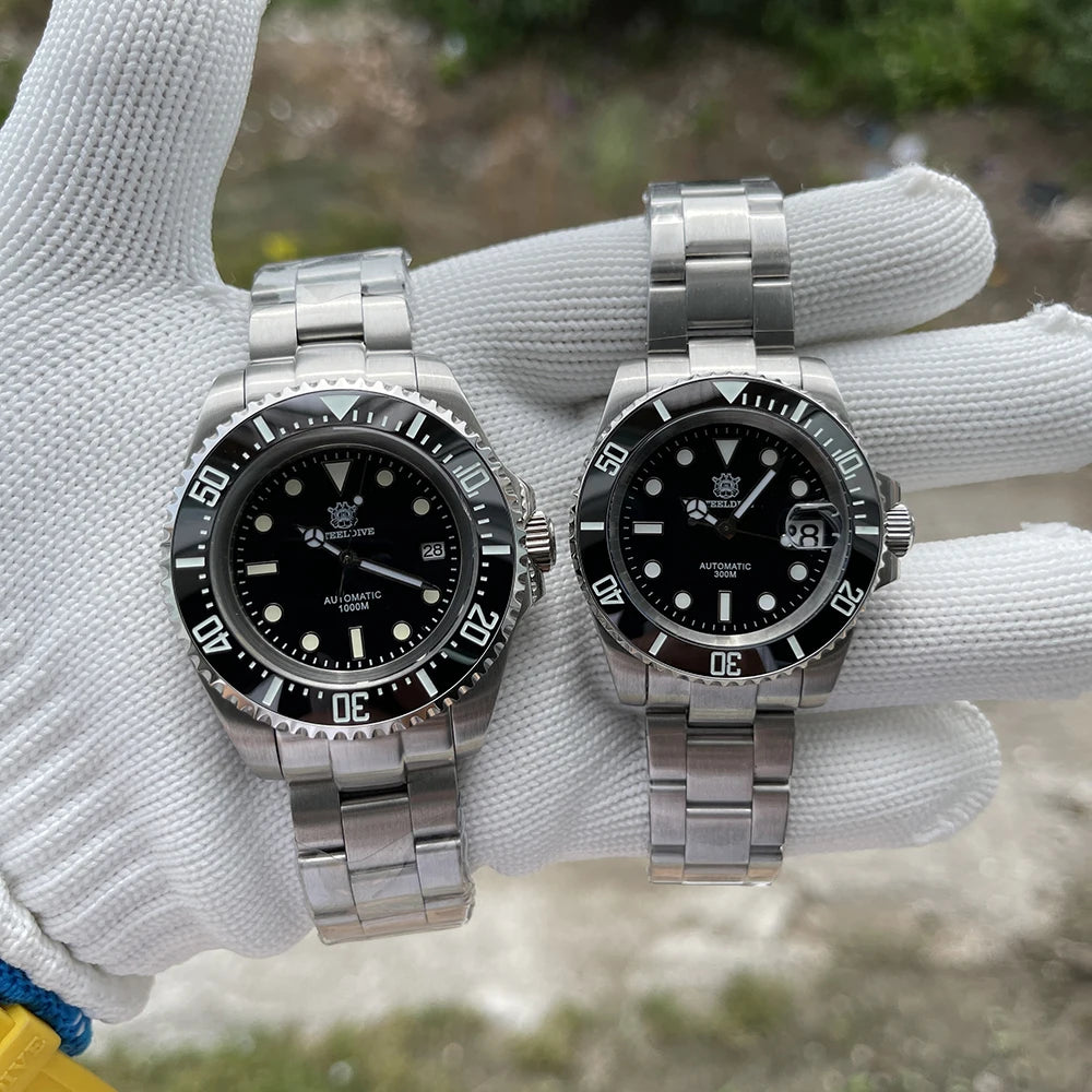 SD1964 Steeldive Brand 2023 Red-Black 45.4MM Men Sapphire Glass Luminous 1000M Waterproof NH35 Dive Watch with Ceramic Bezel