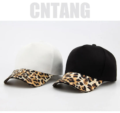 CNTANG Gorra de béisbol con estampado de leopardo para mujer. Gorras de moda hip hop. Gorra informal de marca de diseño para mujer. Gorra snapback para mujer y niñas. Gorras