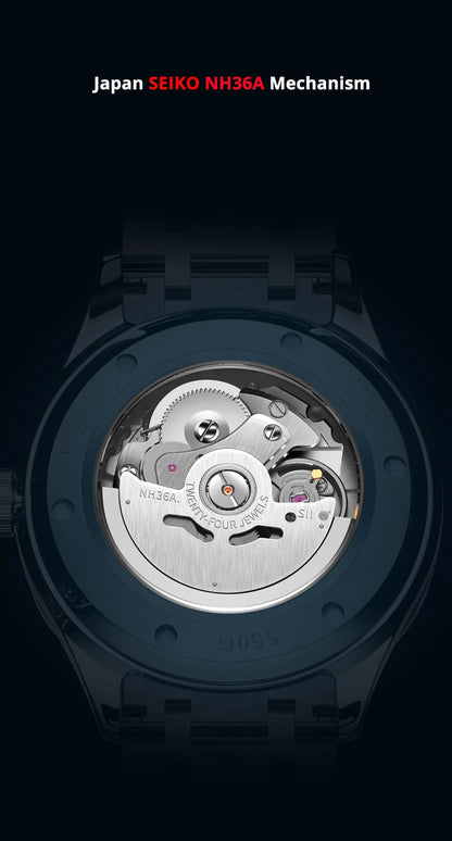 Luxury Tungsten Watch for Men 2024 New Japan SEIKO NH36A Movement Automatic Watches Men Sapphire Calendar Luminous Watch for Men