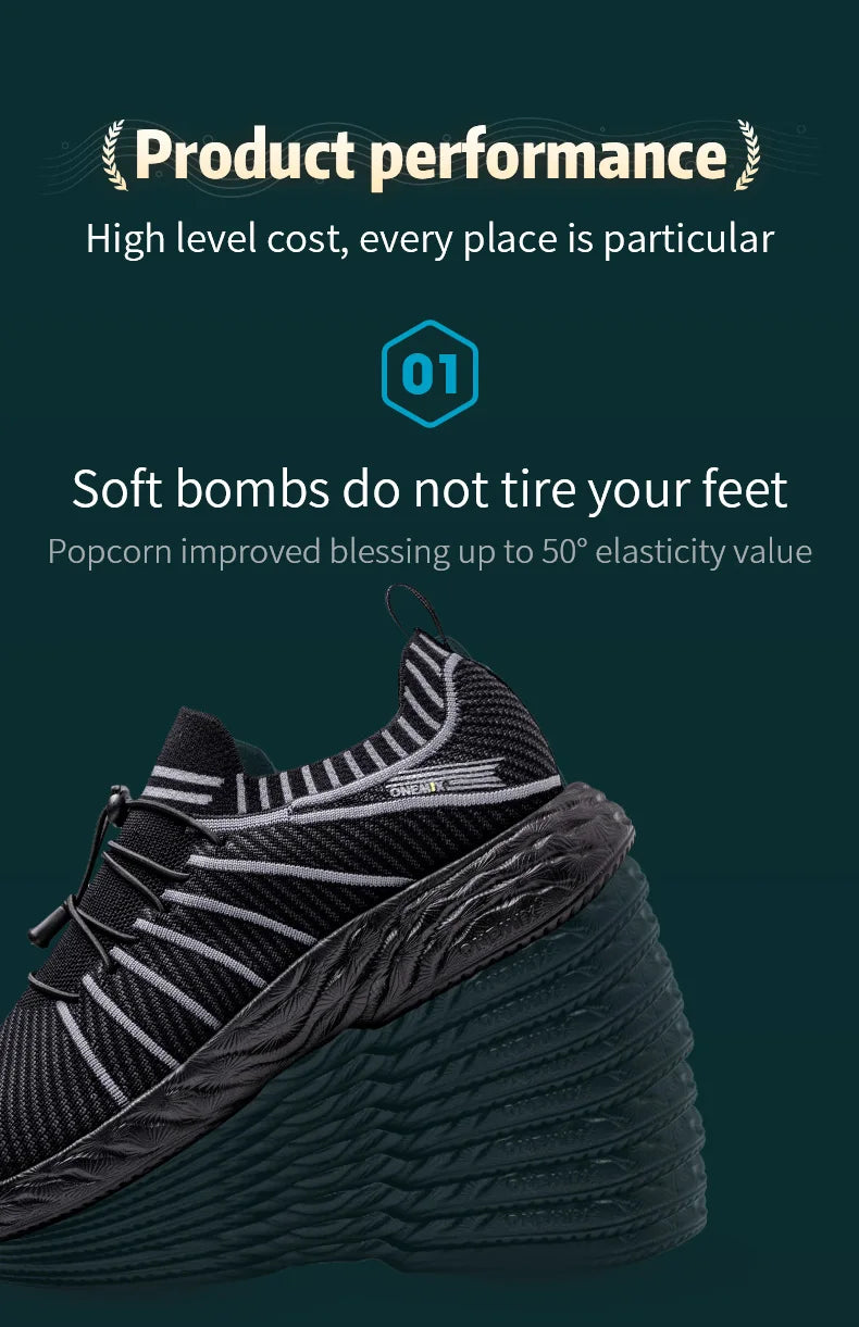 ONEMIX Waterproof Running Shoes for Men Breathable Lightweight Women Training Walking Sneakers Outdoor Trekking Slip-On Sports Shoes