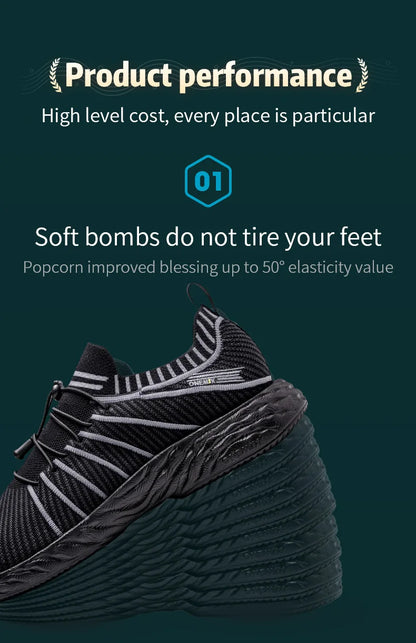 ONEMIX Waterproof Running Shoes for Men Breathable Lightweight Women Training Walking Sneakers Outdoor Trekking Slip-On Sports Shoes