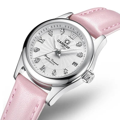 CARNIVAL Brand Luxury Mechanical Watch for Women Ladies Fashion Sapphire Automatic Movement Wristwatches Waterproof Watch for Women