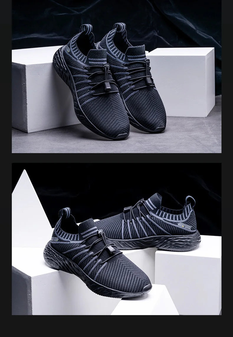 ONEMIX Waterproof Running Shoes for Men Breathable Lightweight Women Training Walking Sneakers Outdoor Trekking Slip-On Sports Shoes