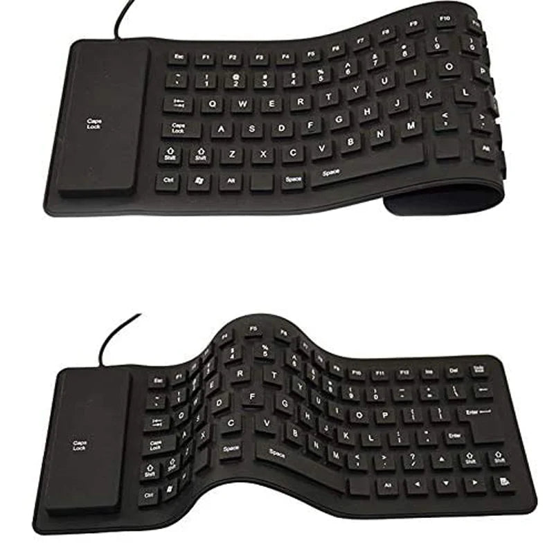 85 Keys Portable Mini USB Keyboard Flexible Waterproof Soft Silicone Gaming Keyboard Tablet Foldable Computer Keyboard Laptop