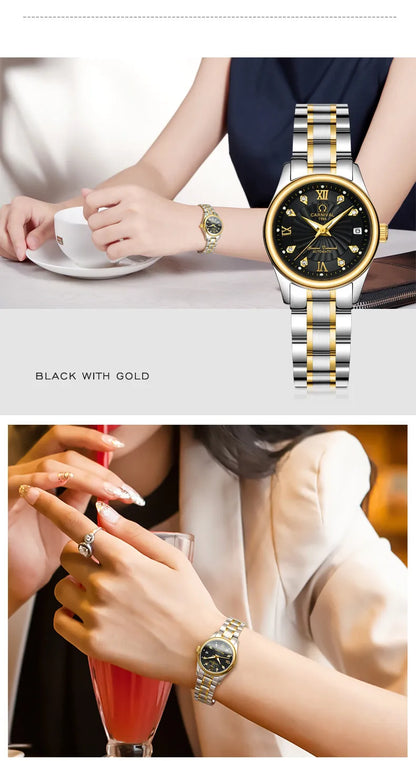 CARNIVAL Brand Luxury Mechanical Watch for Women Ladies Fashion Sapphire Automatic Movement Wristwatches Waterproof Watch for Women