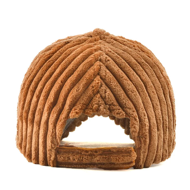 COKK Gorra de béisbol otoño-invierno para mujer Gorros de invierno de pana para mujer Gorra snapback Gorra de hip hop para mujer Gorras Bone