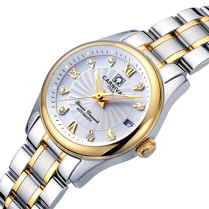 CARNIVAL Brand Luxury Mechanical Watch for Women Ladies Fashion Sapphire Automatic Movement Wristwatches Waterproof Watch for Women