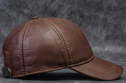 Cappellino da baseball da uomo in vera pelle di vacchetta, 56-60 cm, nero/marrone, con stampa aquila, per uomo, casual, streetwear, GF, Gorras, Dad Hat