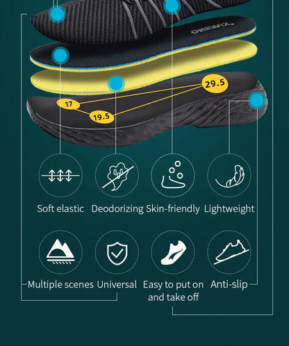 ONEMIX Waterproof Running Shoes for Men Breathable Lightweight Women Training Walking Sneakers Outdoor Trekking Slip-On Sports Shoes