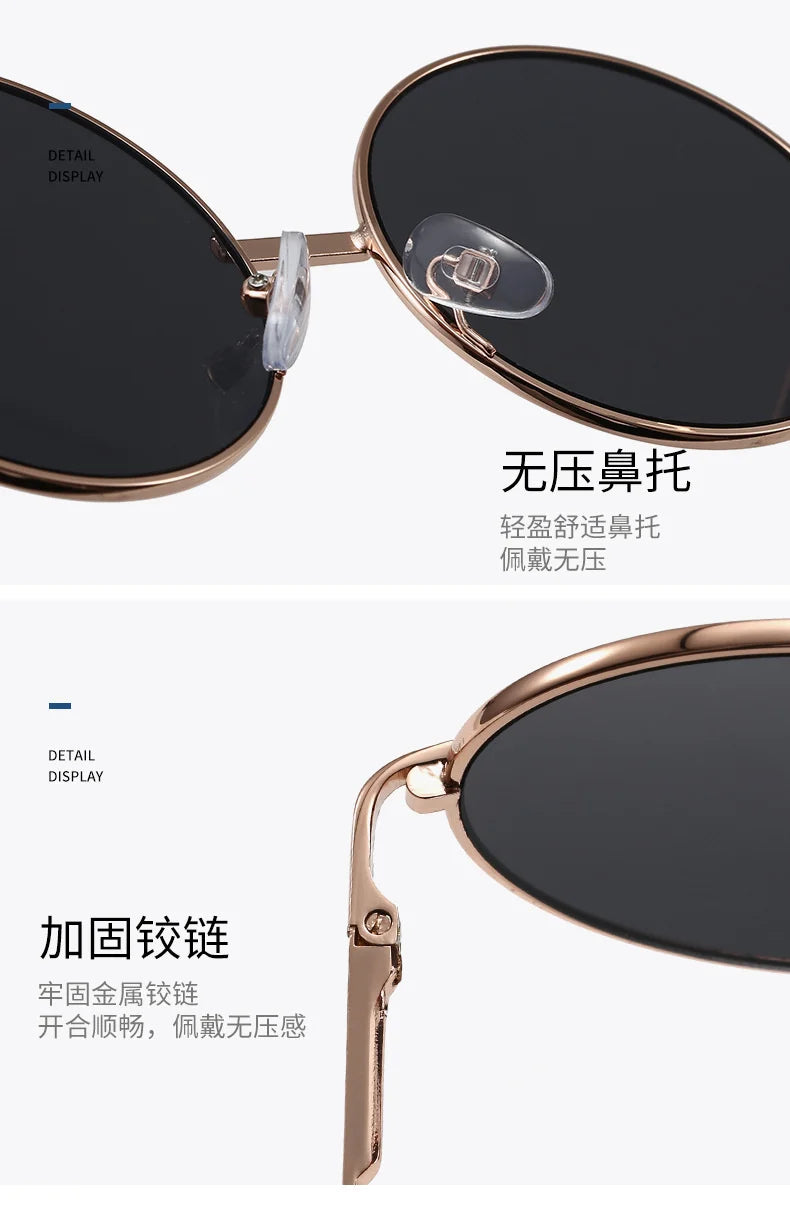 Children's sunglasses metal frame round sunglasses  simple anti ultraviolet tide children's glasses