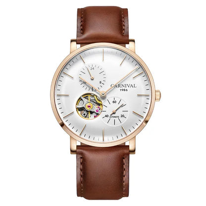 Reloj mecánico para hombre Carnival – Reloj de pulsera automático de lujo con cristal de zafiro