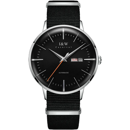 Japan MIYOTA Automatic Watch 3D Curved Sapphire Mechanical Wristwatches Waterproof Leather Strap Double Calendar Watches for Men