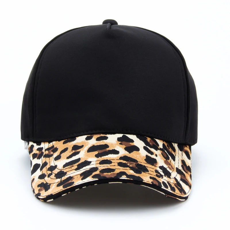 CNTANG Gorra de béisbol con estampado de leopardo para mujer. Gorras de moda hip hop. Gorra informal de marca de diseño para mujer. Gorra snapback para mujer y niñas. Gorras