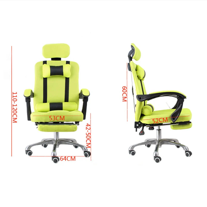 Ergonomic Mesh Office Chair with Footrest, Computer Chair with Adjustable Headrest, Reclining Home Office Chair BR-10