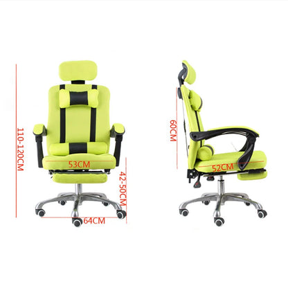 Ergonomic Mesh Office Chair with Footrest, Computer Chair with Adjustable Headrest, Reclining Home Office Chair BR-10