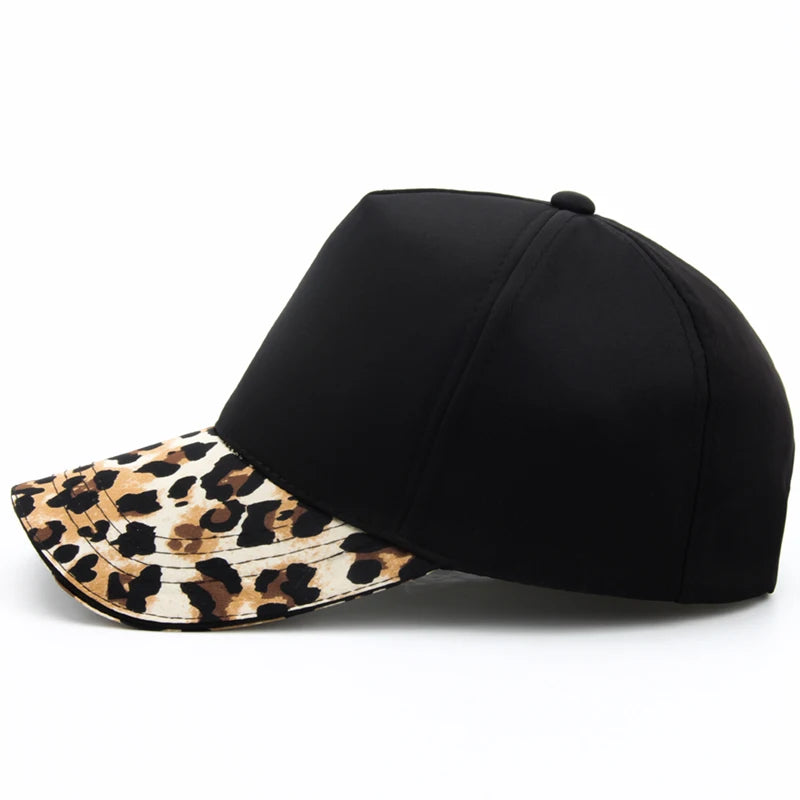 CNTANG Gorra de béisbol con estampado de leopardo para mujer. Gorras de moda hip hop. Gorra informal de marca de diseño para mujer. Gorra snapback para mujer y niñas. Gorras