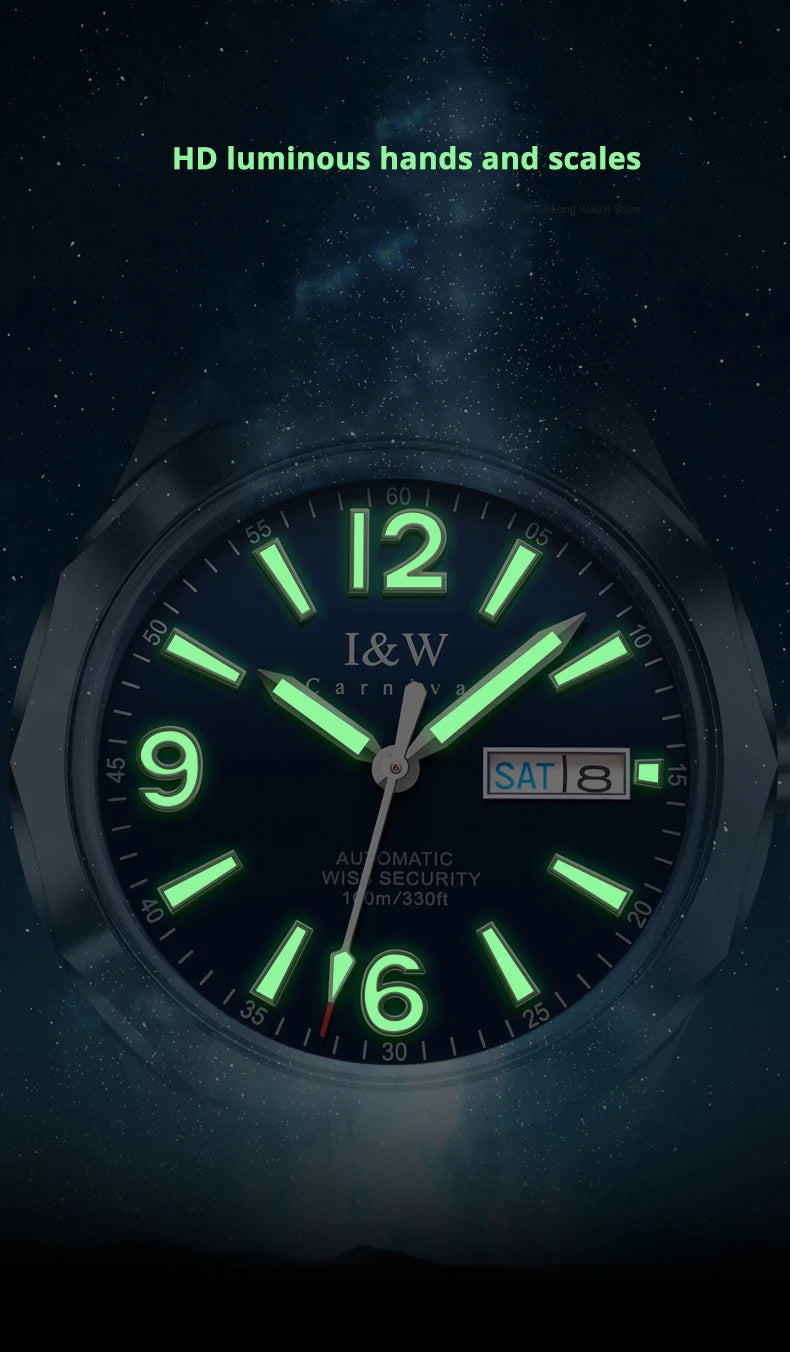 Luxury Tungsten Watch for Men 2024 New Japan SEIKO NH36A Movement Automatic Watches Men Sapphire Calendar Luminous Watch for Men