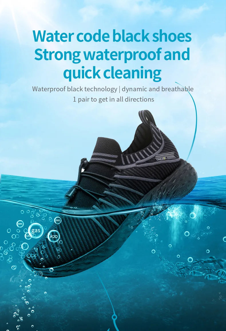 ONEMIX Waterproof Running Shoes for Men Breathable Lightweight Women Training Walking Sneakers Outdoor Trekking Slip-On Sports Shoes