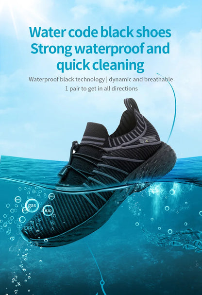 ONEMIX Waterproof Running Shoes for Men Breathable Lightweight Women Training Walking Sneakers Outdoor Trekking Slip-On Sports Shoes