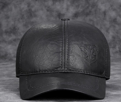 Cappellino da baseball da uomo in vera pelle di vacchetta, 56-60 cm, nero/marrone, con stampa aquila, per uomo, casual, streetwear, GF, Gorras, Dad Hat