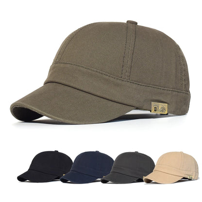 Baseballová čepice s krátkou krempou, bavlněná, pro muže i ženy, měkká, vintage, „dad hat“, nastavitelná, ve stylu trucker, nízkoprofilová čepice