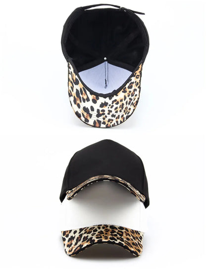 CNTANG Gorra de béisbol con estampado de leopardo para mujer. Gorras de moda hip hop. Gorra informal de marca de diseño para mujer. Gorra snapback para mujer y niñas. Gorras
