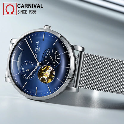 Reloj mecánico para hombre Carnival – Reloj de pulsera automático de lujo con cristal de zafiro