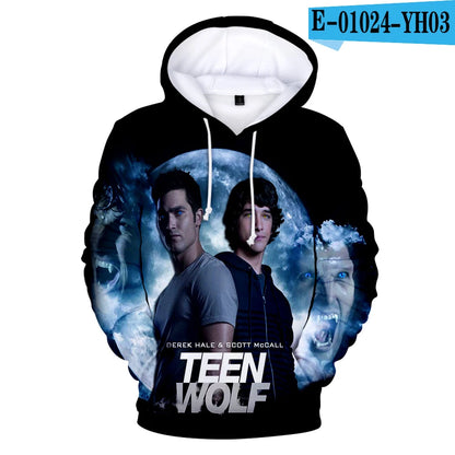 New TV Series TEEN WOLF 3D Printed Hoodies Men Women Fashion Harajuku Autumn Kids Streetwear Pullovers Fashion Hip-Hop Hoodie