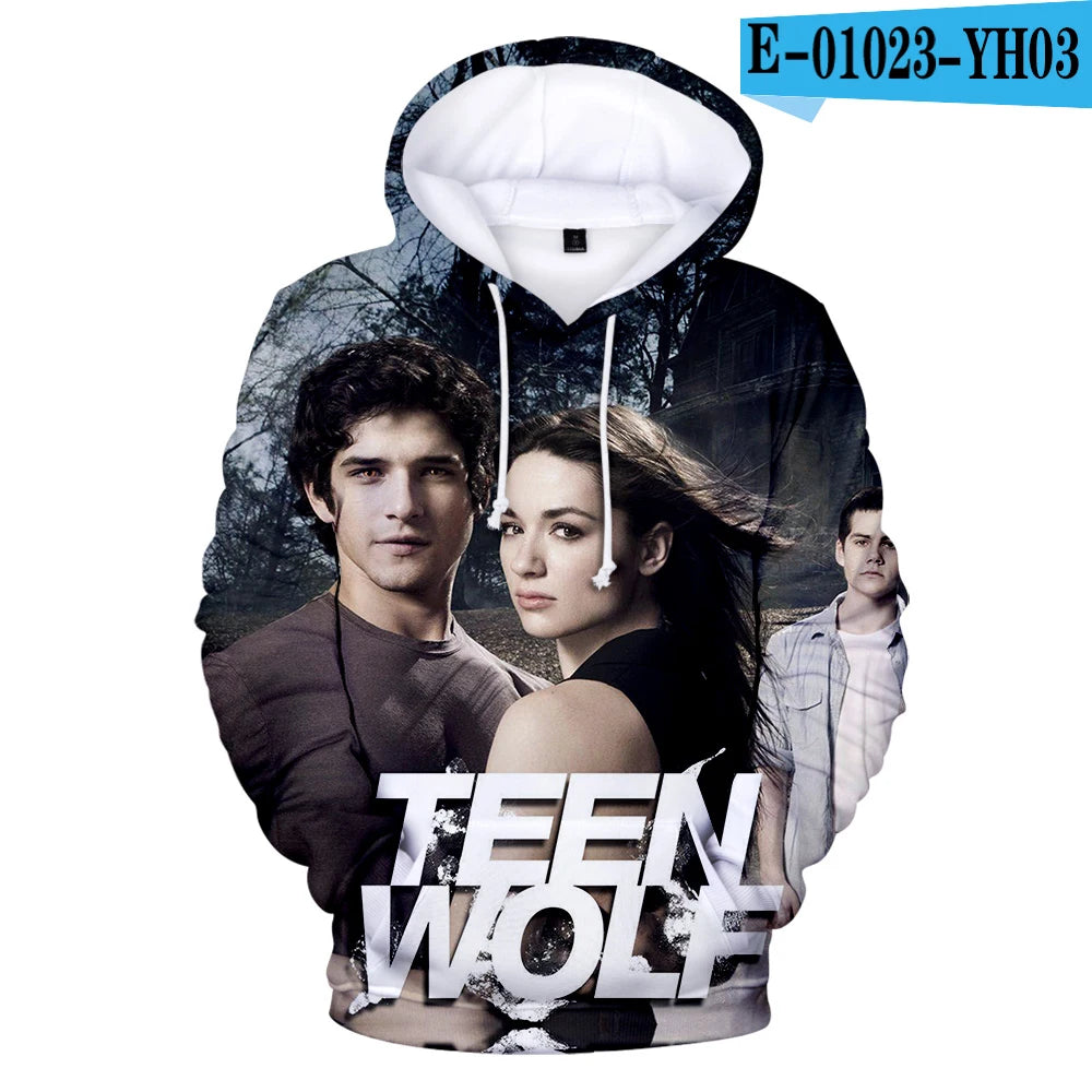 New TV Series TEEN WOLF 3D Printed Hoodies Men Women Fashion Harajuku Autumn Kids Streetwear Pullovers Fashion Hip-Hop Hoodie