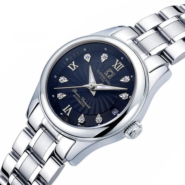 CARNIVAL Brand Luxury Mechanical Watch for Women Ladies Fashion Sapphire Automatic Movement Wristwatches Waterproof Watch for Women