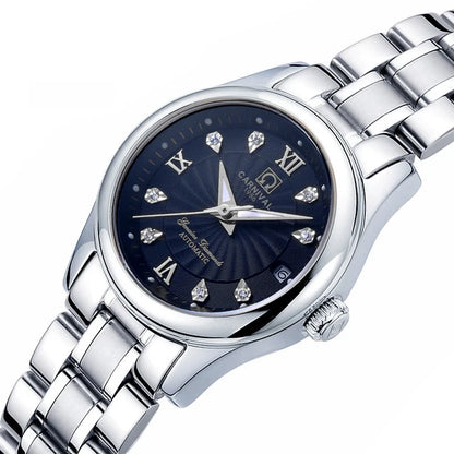 CARNIVAL Brand Luxury Mechanical Watch for Women Ladies Fashion Sapphire Automatic Movement Wristwatches Waterproof Watch for Women