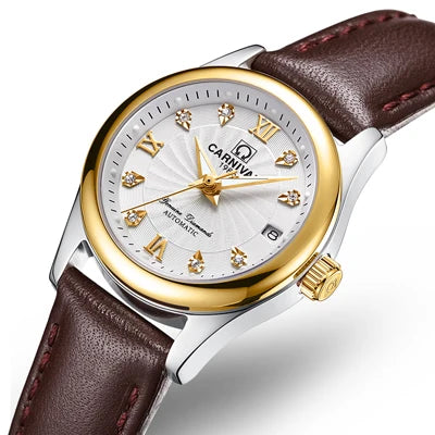 CARNIVAL Brand Luxury Mechanical Watch for Women Ladies Fashion Sapphire Automatic Movement Wristwatches Waterproof Watch for Women