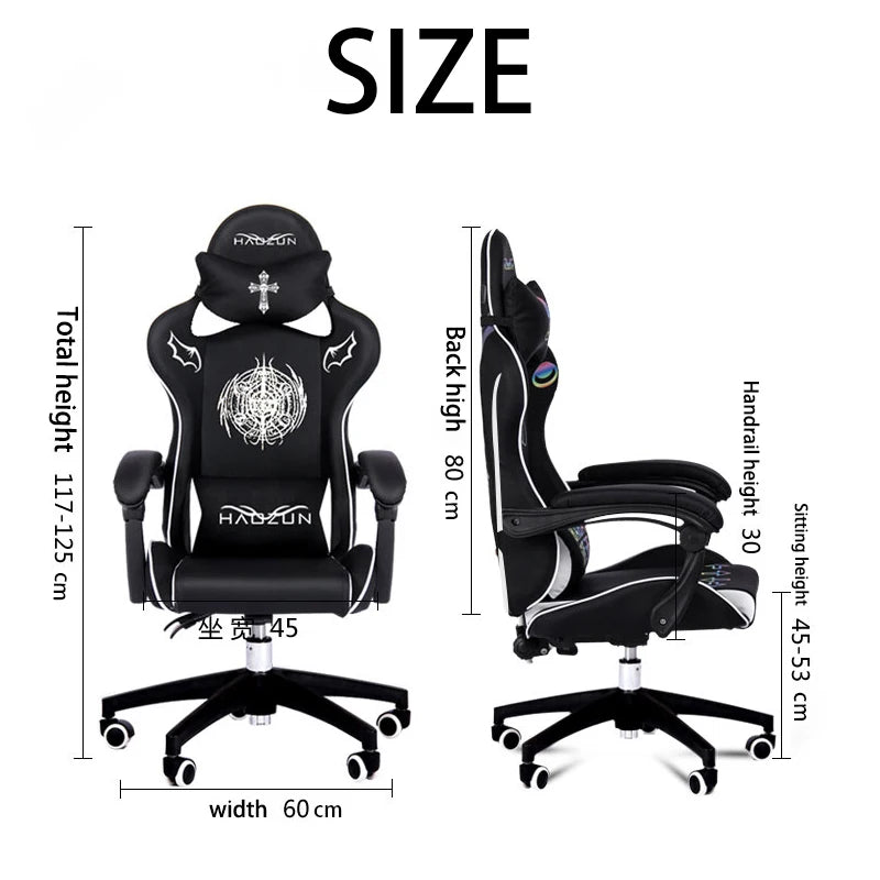 Gaming Chair Ergonomic Reclining Computer Chair with Footrest, 360° Swivel Gamer Chair, Adjustable Office Chair for Home, Gaming Room & Office