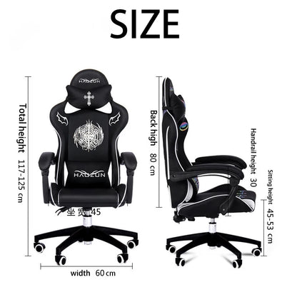 Gaming Chair Ergonomic Reclining Computer Chair with Footrest, 360° Swivel Gamer Chair, Adjustable Office Chair for Home, Gaming Room & Office