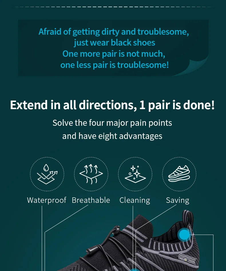 ONEMIX Waterproof Running Shoes for Men Breathable Lightweight Women Training Walking Sneakers Outdoor Trekking Slip-On Sports Shoes