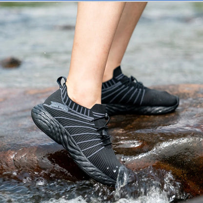 ONEMIX Waterproof Running Shoes for Men Breathable Lightweight Women Training Walking Sneakers Outdoor Trekking Slip-On Sports Shoes
