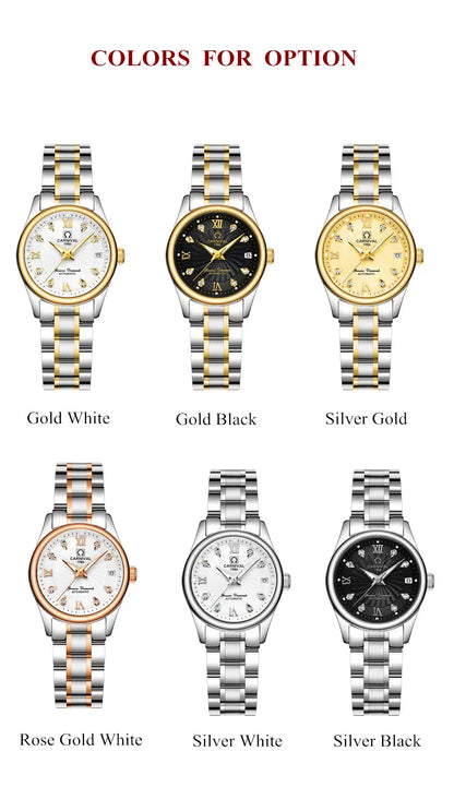 CARNIVAL Brand Luxury Mechanical Watch for Women Ladies Fashion Sapphire Automatic Movement Wristwatches Waterproof Watch for Women