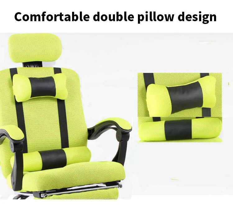 Ergonomic Mesh Office Chair with Footrest, Computer Chair with Adjustable Headrest, Reclining Home Office Chair BR-10