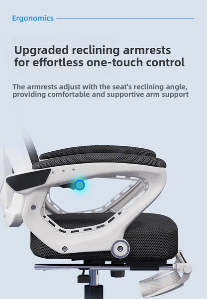 Luxury Ergonomic Office Chair Recliner Gaming Chair with Armrests, High Back Swivel Office Chair, Comfortable Home Office Furniture with Adjustable Height