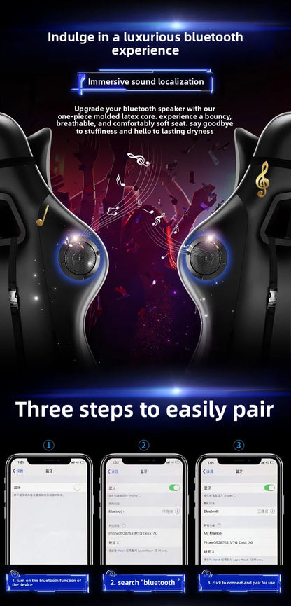 Ergonomic Gaming Chair with Footrest, Reclining Office Computer Chair, Adjustable Height Leather Gaming Chair with Lumbar Support