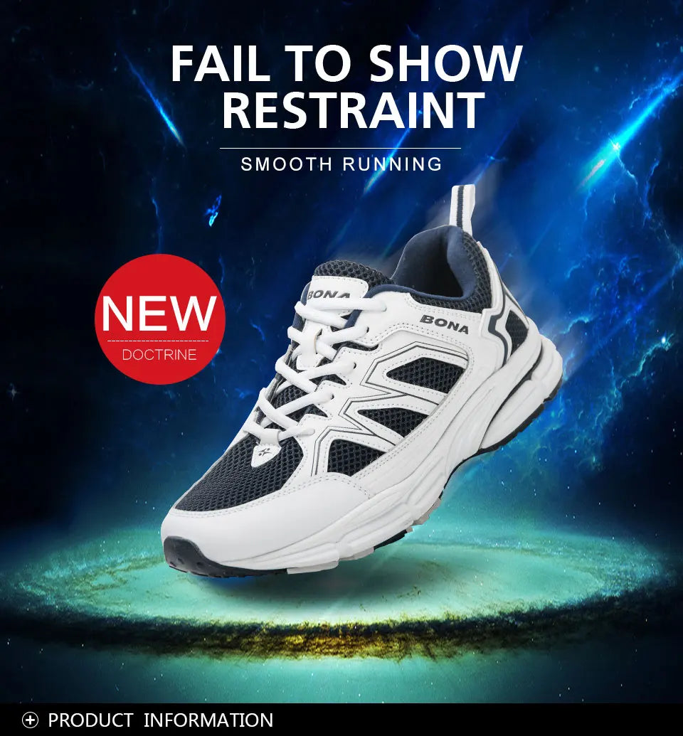BONA 2023 New Designers Jogging Shoes Men Running Shoes Breathable Brand Sneakers Man Sports Training Walking Shoes Breathable m