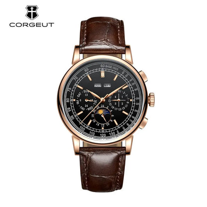 Custom Logo Diy Automatic Mechanical Watches For Man Business Multification Date Day Month Year 316L Mechanical Men's Watches