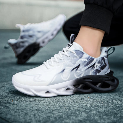 Men's Running Shoes Mesh Breathable Flat Cushioning Soft Comfortable Sneakers Outdoor Gym Trendy Casual Jogging Shoes for Men